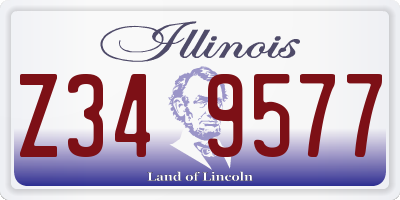 IL license plate Z349577