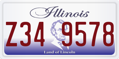 IL license plate Z349578