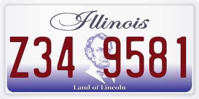 IL license plate Z349581