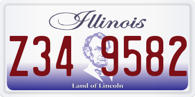 IL license plate Z349582