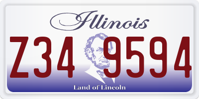 IL license plate Z349594