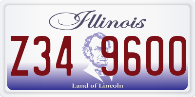 IL license plate Z349600