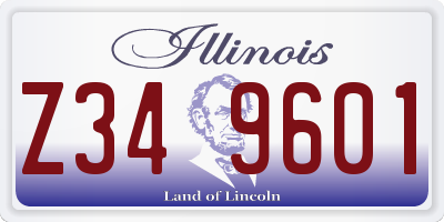 IL license plate Z349601
