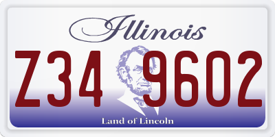 IL license plate Z349602