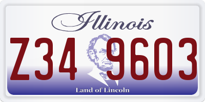 IL license plate Z349603