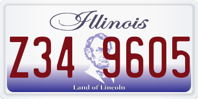 IL license plate Z349605
