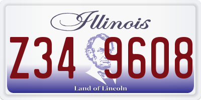 IL license plate Z349608