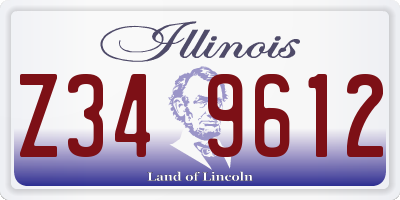 IL license plate Z349612