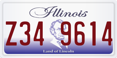 IL license plate Z349614
