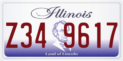 IL license plate Z349617