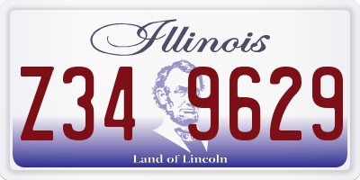 IL license plate Z349629