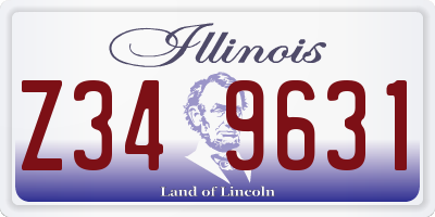 IL license plate Z349631