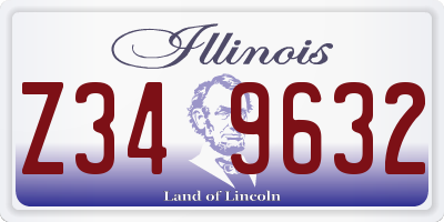 IL license plate Z349632