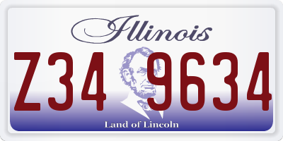 IL license plate Z349634