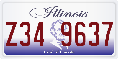 IL license plate Z349637