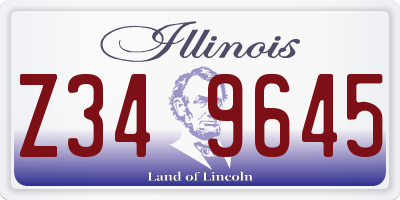 IL license plate Z349645