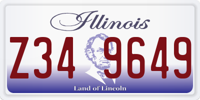 IL license plate Z349649