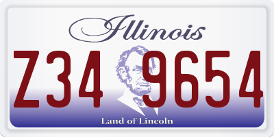 IL license plate Z349654
