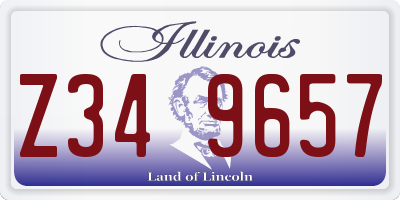 IL license plate Z349657