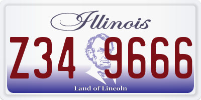 IL license plate Z349666