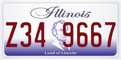 IL license plate Z349667
