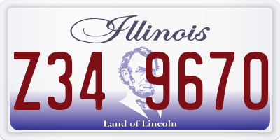 IL license plate Z349670