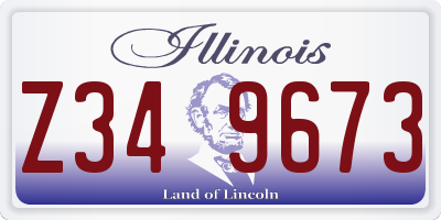 IL license plate Z349673