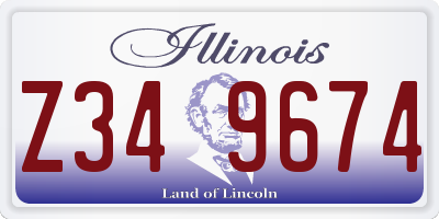 IL license plate Z349674