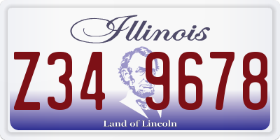 IL license plate Z349678