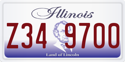IL license plate Z349700