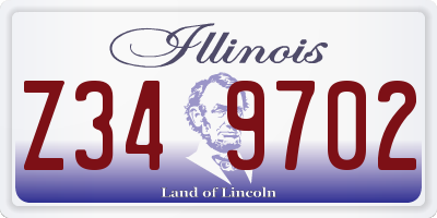 IL license plate Z349702