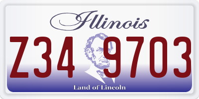 IL license plate Z349703