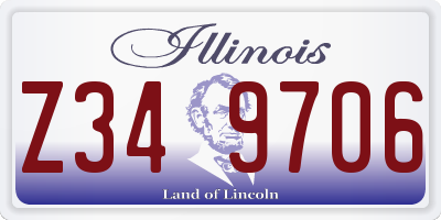 IL license plate Z349706