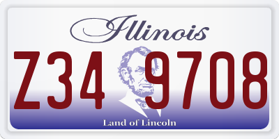 IL license plate Z349708