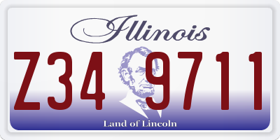 IL license plate Z349711