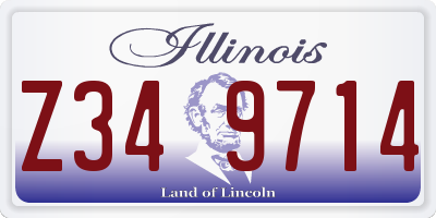IL license plate Z349714