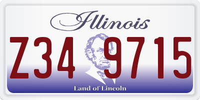 IL license plate Z349715
