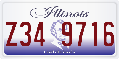 IL license plate Z349716