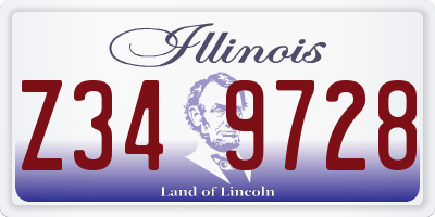 IL license plate Z349728
