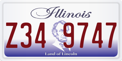 IL license plate Z349747