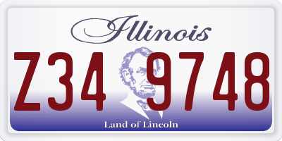 IL license plate Z349748