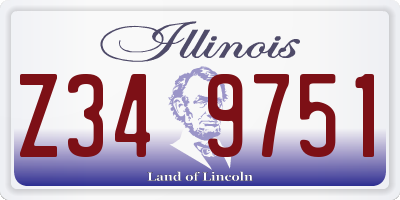 IL license plate Z349751