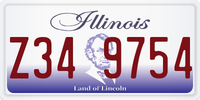 IL license plate Z349754