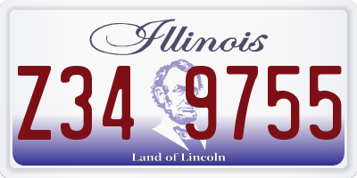 IL license plate Z349755