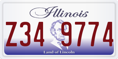 IL license plate Z349774