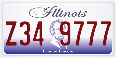 IL license plate Z349777