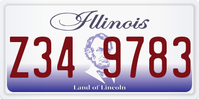 IL license plate Z349783