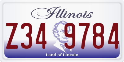 IL license plate Z349784