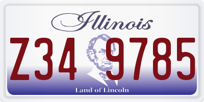 IL license plate Z349785