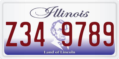 IL license plate Z349789